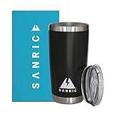 SANRIC vaso termico 590ml, PERFECTO PARA TRANSPORTAR, sin BPA, taza termo cafe para llevar, CAFE FRÍO Y CALIENTE, LECHE Y TÉ, vaso termo cafe para llevar, termo cafe. taza termica.