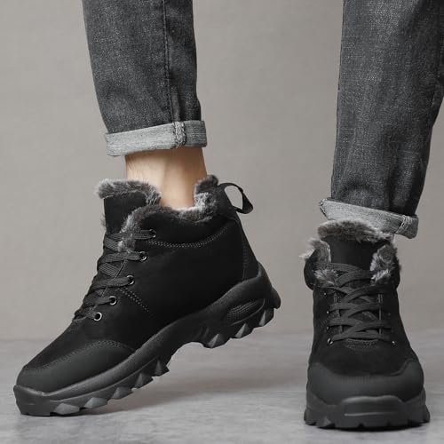 Image of SNEKARMIN Men Snow Boots Outdoor Shoes For Male Thick Sole Sneakers for Men Winter Shoes Botines Tenis Keep Warm Fluff Mens Ankle Boots