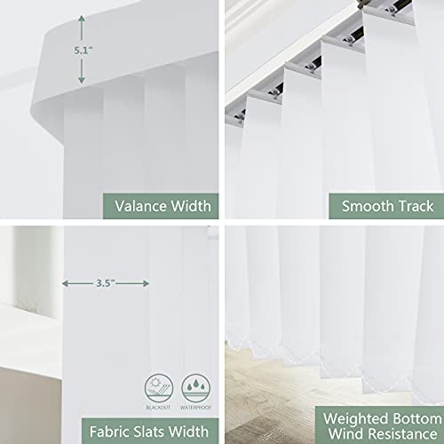Yoolax Motorized Vertical Blinds Works With Alexa, Light Filtering Smart Blinds With Remote Control Custom Size, Blackout Automatic Blind With Wifi Power Motor For Sliding Glass Door (V-White-Vinyl) #TOP4