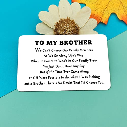 Dabihu To My Brother Gifts Engraved Wallet Card from Sister Christmas Birthday Present for Big Little Step Brother Wedding Retirement Graduation Gift Family Present