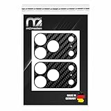 Aufkleber für iPhone 17 Pro Kameraplateau – Dicker Vinyl-Skin zum Abdecken des Hüllen-Ausschnitts & Schutz des Aluminiums (iPhone 17 Pro Plateau Sticker, Carbon Optik)