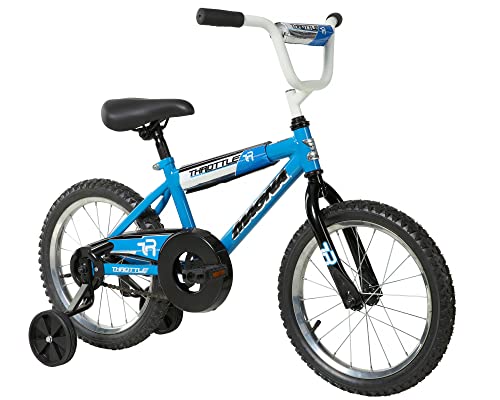 Magna Dynacraft Throttle Bike, 16-Inch Wheels Boys Bike with Training Wheels