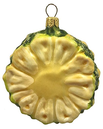 Pinnacle Systems Slice de Piña Adorno de árbol de Navidad de Cristal Polaco Frutas Alimentos Decoración