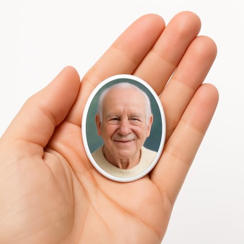 Tinykniv 1–3'' (2,5–7,6 cm) Imagen conmemorativa ovalada de cerámica – Foto personalizada de porcelana cocida para urnas, pequeñas lápidas o memoriales de animales