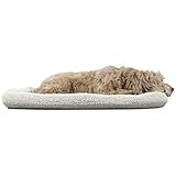 Furhaven Pet Bed for Dogs and Cats - Sherpa Fleece Crate or Kennel Bolster Dog Bed Mat, Washable,...