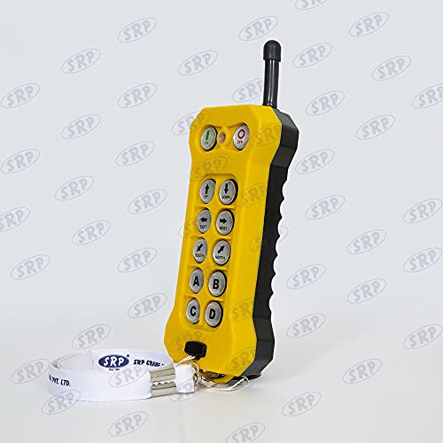 Image of SRP Single Speed Crane Wireless Radio Remote Control 6 Push Button Switch Industrial Channel Electric Lift Hoist Radio Switch Receiver (10+2) Button- 24V AC