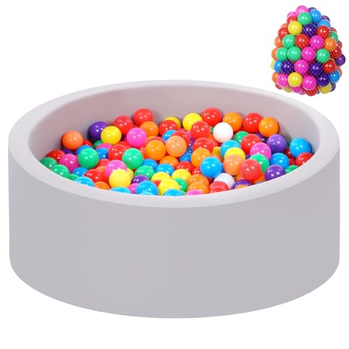 Image of Foam Ball Pit for Toddlers with 100 Balls, Large Baby Ball Pit for Babies with Soft Memory Sponge, Indoor Outdoor Baby Playpen, Kids Play Ball Pool