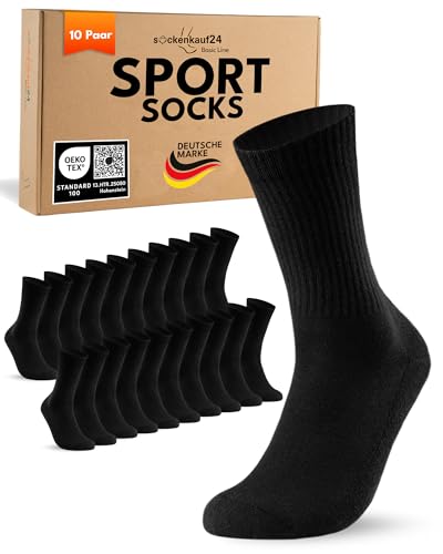 10 Paar Sportsocken Herren Schwarz 43-46 Tennissocken Atmungsaktive Baumwolle Crew Socken 10 Paar Sportsocken Herren Schwarz 43-46 Tennissocken Atmungsaktive Baumwolle Crew Socken