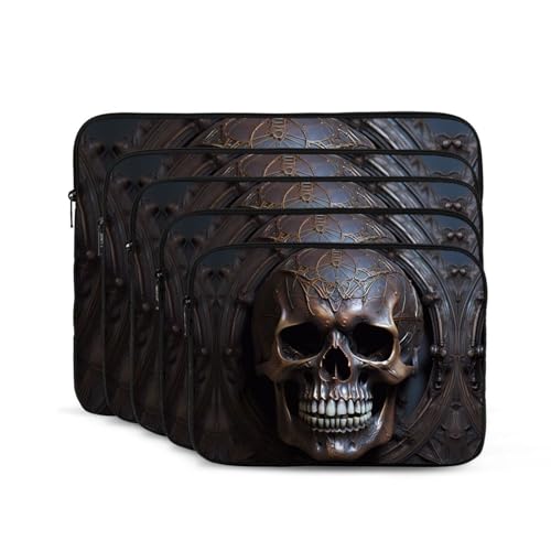 Copper-Colored Skull Laptop Sleeve Case 17 Inch Suitable For Notebook Computer Tablet Traveling Carrying Simple Case2
