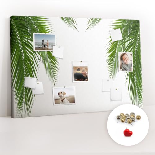 Tableau mural liège 120x80 horizontal métallique palmier