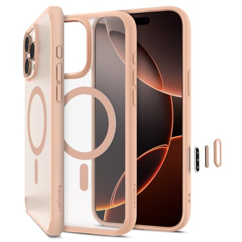 Spigen Cover per iPhone 16 Pro, Ultra Hybrid T MagFit [Copertura abilitata per il Controllo Fotocamera], Compatibile con MagSafe - Frost Titanio Rosa