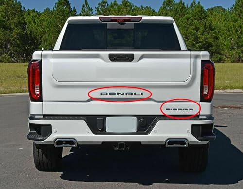 Image of 4pack Set 2019+ Emblems Two Door Denali Plus Tailgate Denali Sierra Letters Badge 3D Replacement for Sierra 1500 Denali 86532074 (All Gloss Black)