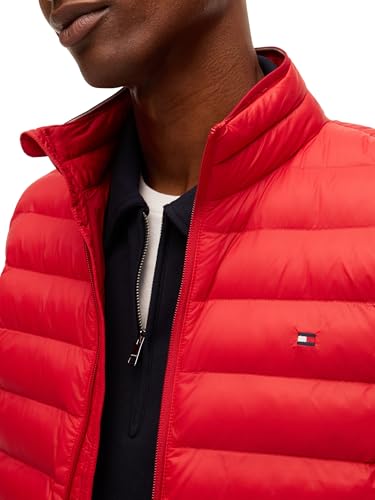 Tommy Hilfiger Herren Weste Packable Recycled Vest Stehkragen, Rot (Medium Red), S – Ansicht 4
