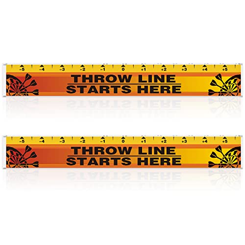 Lewtemi 2 Pcs Dart Board Throw Line Floor Sticker PVC Toe Line Marker for Dart Players Game Accessories, 23 x 3.15 Inch