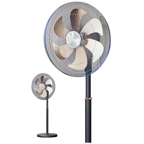 DPAOZPO Ventilador de Pie de 3 Velocidades, Ventiladores de Pedestal Comercial, Ventilador Oscilante de 80°