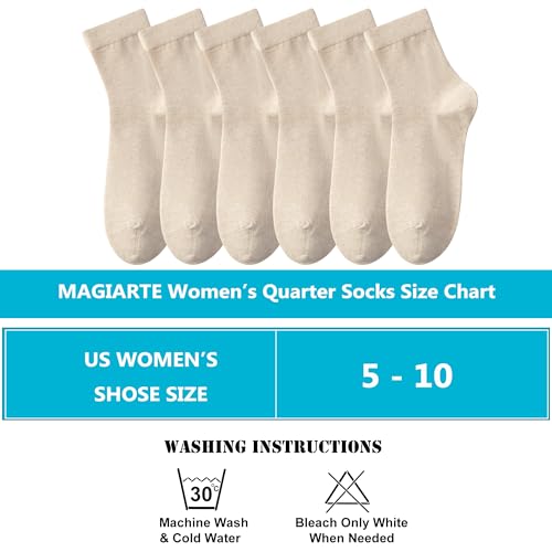 Image of MAGIARTE Womens Mini Crew Cotton Socks,6 Pairs