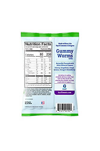 Caramelos Surf Sweets Gummy Worms 2.75 oz Pack de 12 miniatura 2