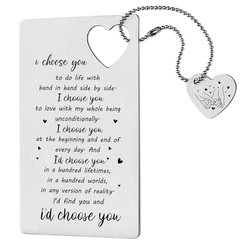 TRCENDE Funny Valentines Day Card for Wife Wallet Card Gifts for Him Her Boyfriend Birthday Christmas Wedding Engagement Gifts Fiance Groom Gifts for Couple Long Distance Relationship Gifts XCD26