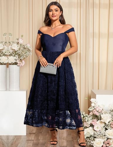 Image of EYWOL Formal Wedding Guest Cocktail Party Floral Embroidered Dress M-3XL | Embroidered,Floral,Sheer A-Line,Maxi,Sweetheart Neckline,Puff Sleeves,Tie Back, Parties,Wedding,Formal,Cocktail,Occasions