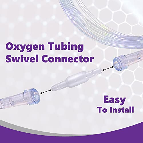 Oxygen Tubing Swivel Connector 10 Pack - The Original Connector's Used In Hospitals!!! 10 Pcs Cannula Connectors, Oxygen Tubing Connectors Oxygen Hose Connectors Avoid Tube Tangles Male To Male… #TOP5