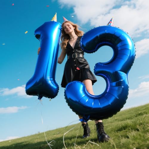 40 Inch Navy Blue Number 13 Balloons Foil Digital Helium Number Balloons by Kelfuoya - Used condition - Image 5