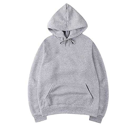 Men's Hoodies For Adults, White Hoodies For Men Pink Zip Up Hoodie Casual Loose Hooded Long Sleeve Padded Sweatshirt Pullover Big Pockets Long Sleeve Pullover Shirts (Gray-1, Medium)