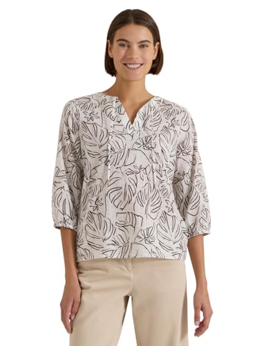 Cecil 3/4-Arm Tunika mit Blätterprint Light Alabaster White XXL