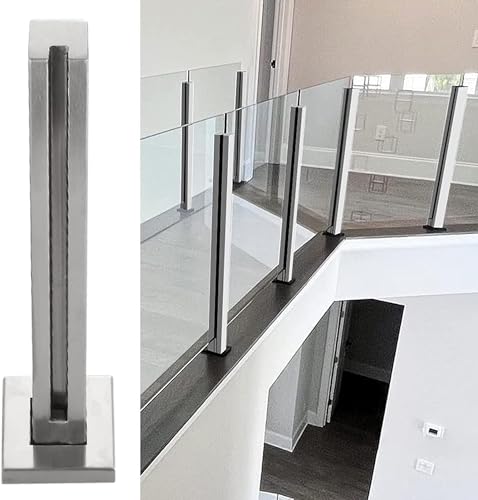 Poste de barandilla de vidrio gris de 85 cm: máxima seguridad y elegancia para su pasillo