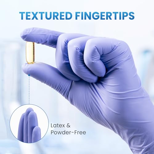 Borje Nitrile Gloves XL, 100 Count Disposable Gloves, Iris Blue, Latex-Free Powder-Free, Medical Exam, Food Safe, Cleaning, Cooking