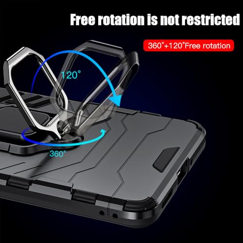 Image of SPAZY CASE Honor 200 Pro 5G Back Cover | Dual Layer Armor Defender Full Body Protective + PC Hybrid Kickstand Back Case for Honor 200 Pro 5G - Panther Black
