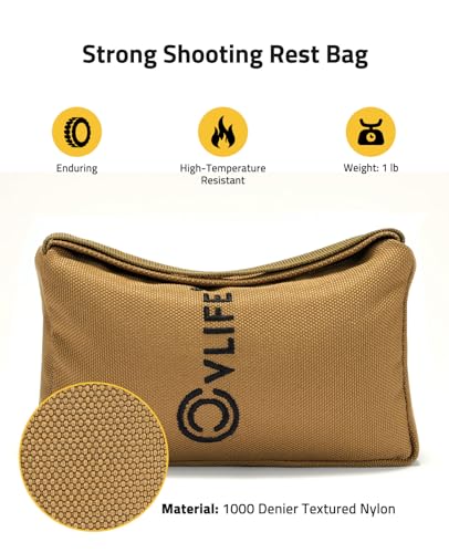 CVLIFE Shooting Bag, Pre-Filled Shooting Rest Bags, Gun Holders, Khaki - image 4