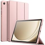 TXWLLIU Hülle für Samsung Galaxy Tab A9+/A9 Plus 11 Zoll 2023 SM-210/X216/X218, Dreifach Gefaltete, Dünn Leichte Stand Tablet Schutzhülle mit Automatischem Aufwachen/Schlafen, Roségold