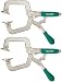 Woodworking 3" Metal Face Clamps | Heavy Duty C-Type Clamping Tools For Cabinetry | Ergonomic Corner Grip One-Handed Clamp Set For Craftsmen | Larger Flat Surface & Practical Handles | Green (2 Pack)