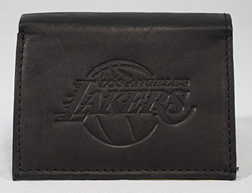 NBA Los Angeles Lakers Tri-Fold Leather Wallet, Black