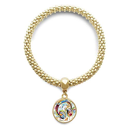 Bijoux pour les femmes bracelet chaîne d'or avec pendentif rond au graphisme d'exception