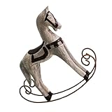 LRXIYODE Holz Schaukelpferd Figur Robuste Bauweise Sicherer Sitz Kreatives Design Für Kinderzimmer...