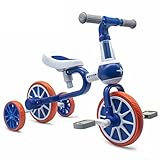 Resistente, cómodo y fácil de montar: los triciclos para niños pequeños tienen un marco de acero al carbono de seguridad, ruedas silenciosas anchas y duraderas, lo suficientemente fuertes para montar en interiores o exteriores. La bicicleta llegará a la mitad montada. Lo que necesitas hacer es solo insertar el manillar y el asiento. No requiere herramientas, fácil como un pastel.