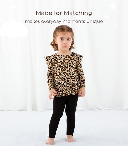 Baby Girl Clothes Set-Viscose Made from Bamboo, Ruffle Long Sleeve Shirt with Pant Clothing Toddler Girls Outfits3
