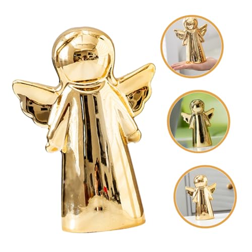 Cabilock enfeites de anjo de cerâmica esculturas de jardim estatueta colecionável de anjo decoração