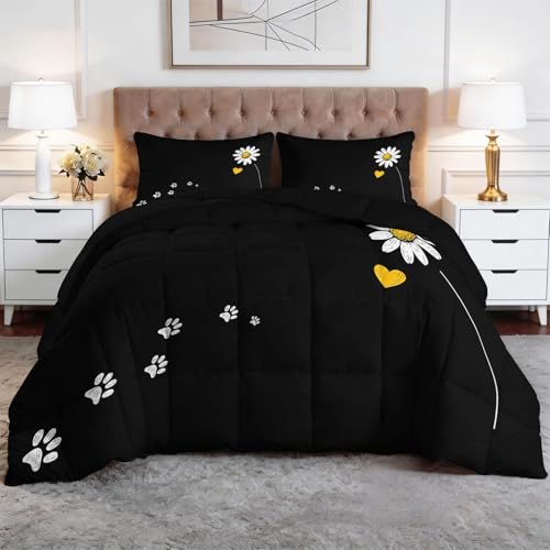 XCQHZYQ Edredón Estampado 3D Relajante Lindo Margarita, Edredon Nordico Sin Funda Invierno Verano Cama 150 220x240 cm Reversible Lavable Acolchado para Cama Ligera y Respirable Manta de Suave