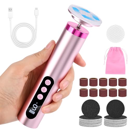 SternSinn 2-in-1 Râpe Électrique Pied, 9 Vitesses Réglables avec Batterie 2000mAh, Rapeus Pied Electrique Puissante avec Tête de Meulage Nano et Sac de Rangement, pour Élimine Les Callosités (Rose)