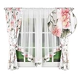 EIN SICHERER SCHUTZ DER PRIVATSPHÄRE: Die zarte und Blumen Gardine für das Fenster wurde aus glattem Voile genäht. Die angenehm anfühlende Struktur des Materials lässt das Licht herein, ohne die Privatsphäre der Bewohner zu verlieren. Fühle Dich sicher und schütze Deine Privatsphäre und das Wohlfühlen Deiner Verwandten mit tadellosem Komfort! Genieße Dein perfektes Zuhause in voller Funktionalität, zeitloser, weihnachtlicher Farbe und Design von den einzigartigen Gardinen!