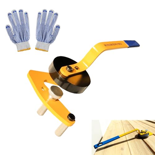 Upgrade Deck Board Straightening Tool - Steel Decking Bender Locking Tool with Gloves for Faster & Easier Fixing Warping Deck Wood Installation
