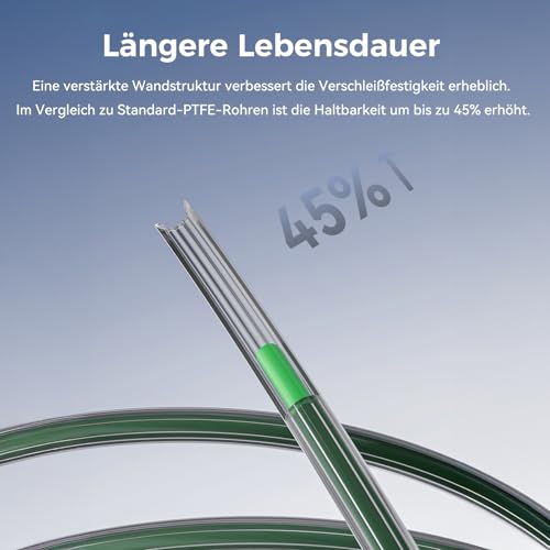 Creality Original PTFE-Teflonrohr mit geringem Widerstand in Sternform, 2 m, 3D-Drucker-Upgrade PTFE-Rohr Teflon-Zubehör-Ersatzkit, geeignet für K1, K2, Ender-Serie und andere FDM-3D-Drucker (2 m)