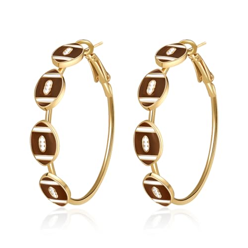Game Day Earrings for Women Football Baseball Basketball Soccer Hoop Earrings Fashion Sports Jewelry Game Day Outfit Accessories Party Favors Gifts