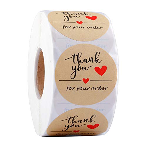 Autocollants papier kraft Thank You pour personnaliser vos colis neutres