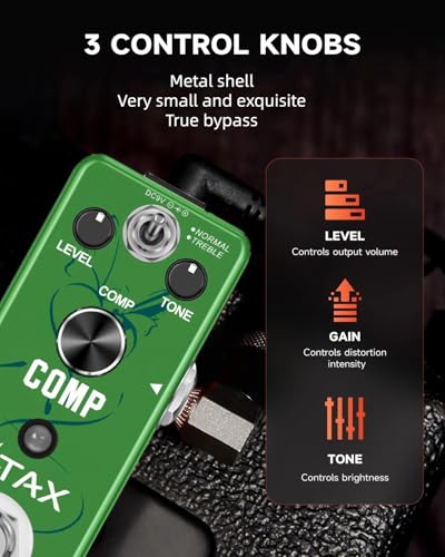 Stax Compressor Effects Pedals .Classic Optical compression Sound. Smooth Attack And Attenuation. Retaining The Transient Of The Original Signal Of The Electric Guitar