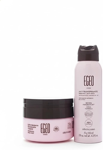 Kit Egeo Choc Suflê Hidratante Corporal 250g e antitranspirante aerosol Egeo Choc