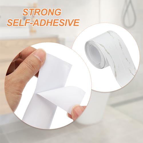 Image of PATIKIL Caulk Tape Waterproof Self Adhesive, PVC Toilet Caulking Sealant Strip Bathtub Caulk Sealing Strip Tape for Bathroom Kitchen Countertop, Marble Pattern (1.5 Inch x 5 Ft)
