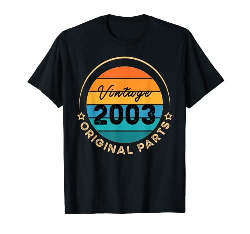 20 cumpleaños vintage 2003 piezas originales retro gráfico Camiseta